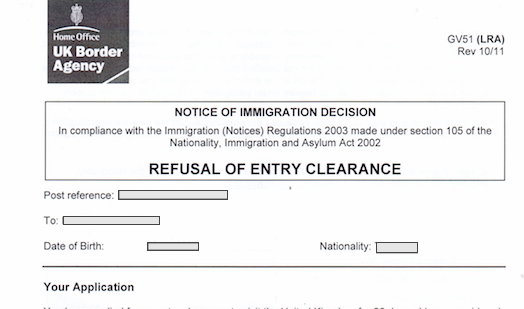 Appeal Immigration refusal